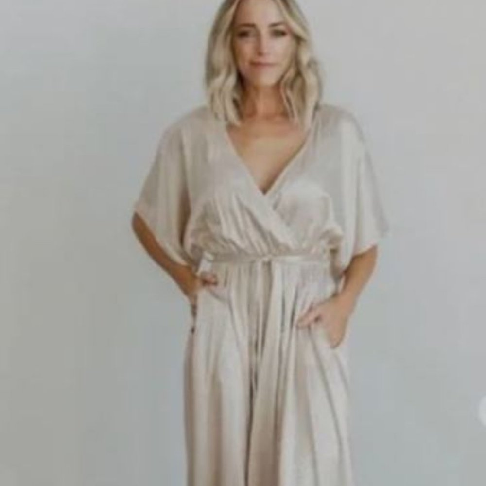 Baltic Born Savannah patterned ivory kimono dress
